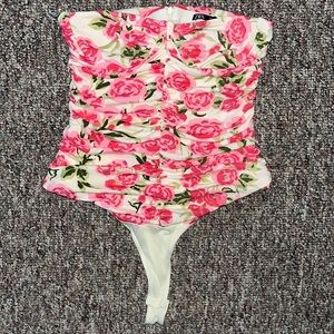 Pink Floral Zara bodysuit